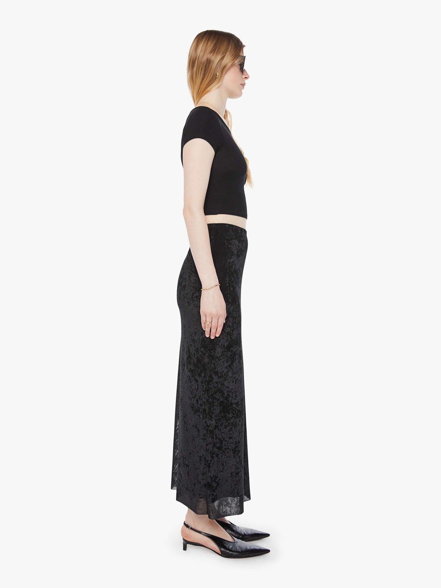 SABLYN Rose Ankle Column Flare Skirt - Black