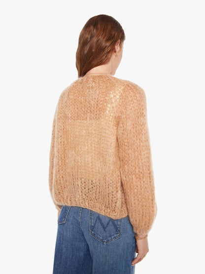 Maiami Mohair Puffy Sleeve Small Cardigan - Camel