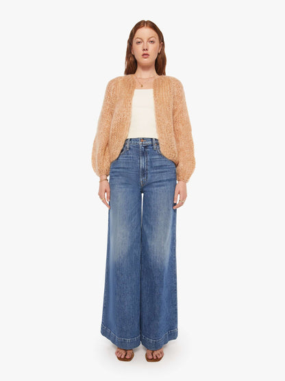 Maiami Mohair Puffy Sleeve Small Cardigan - Camel