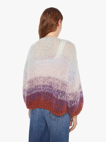 Maiami Mohair Gradient Bomber Cardigan - Purple - Light Blue