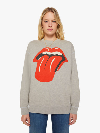 MadeWorn Rolling Stones Destroyed Sweatshirt - Heather Grey