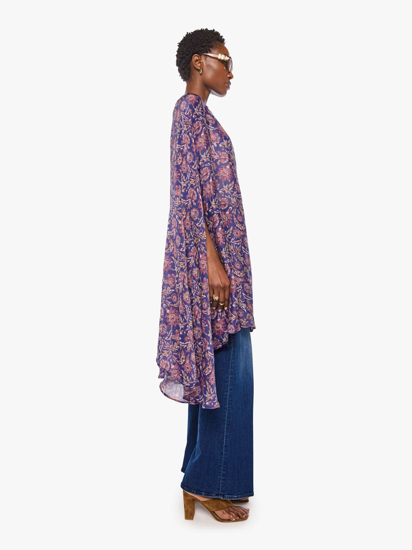 Natalie Martin Karis Long Cape - Artichoke Mariner