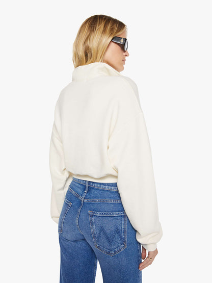 Eterne Cropped Half-Zip Sweatshirt - Cream