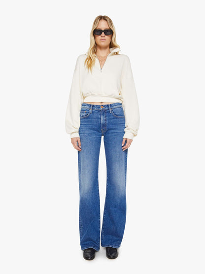 Eterne Cropped Half-Zip Sweatshirt - Cream