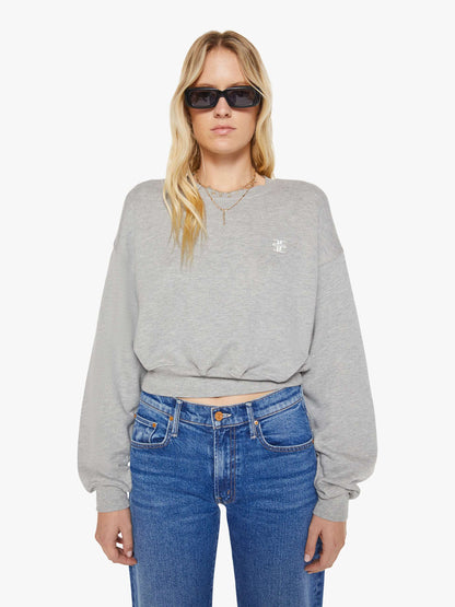 Eterne Cropped Crewneck Sweatshirt - Heather Grey