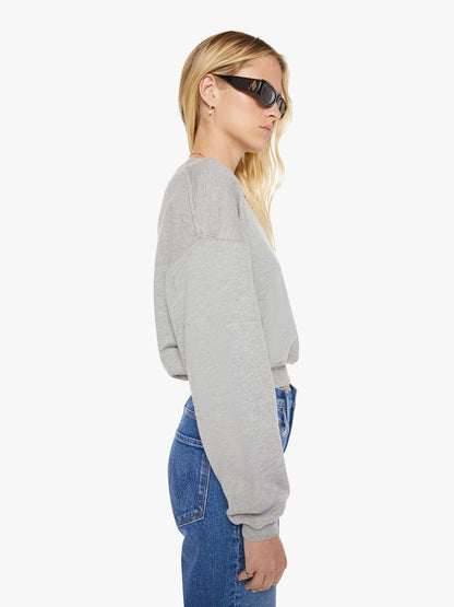 Eterne Cropped Crewneck Sweatshirt - Heather Grey