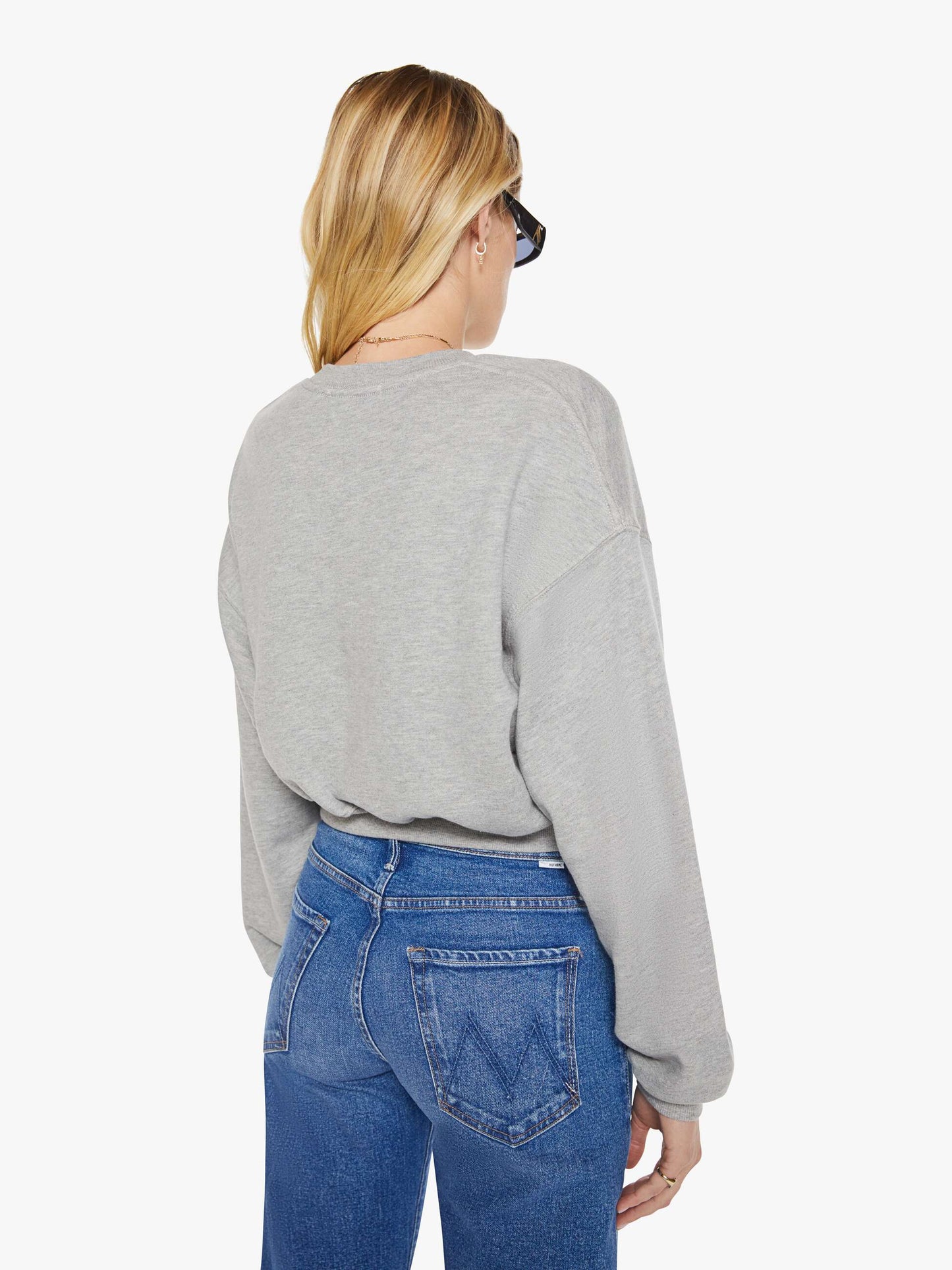 Eterne Cropped Crewneck Sweatshirt - Heather Grey