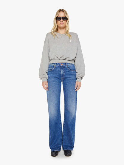 Eterne Cropped Crewneck Sweatshirt - Heather Grey