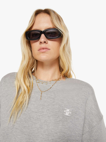 Eterne Cropped Crewneck Sweatshirt - Heather Grey