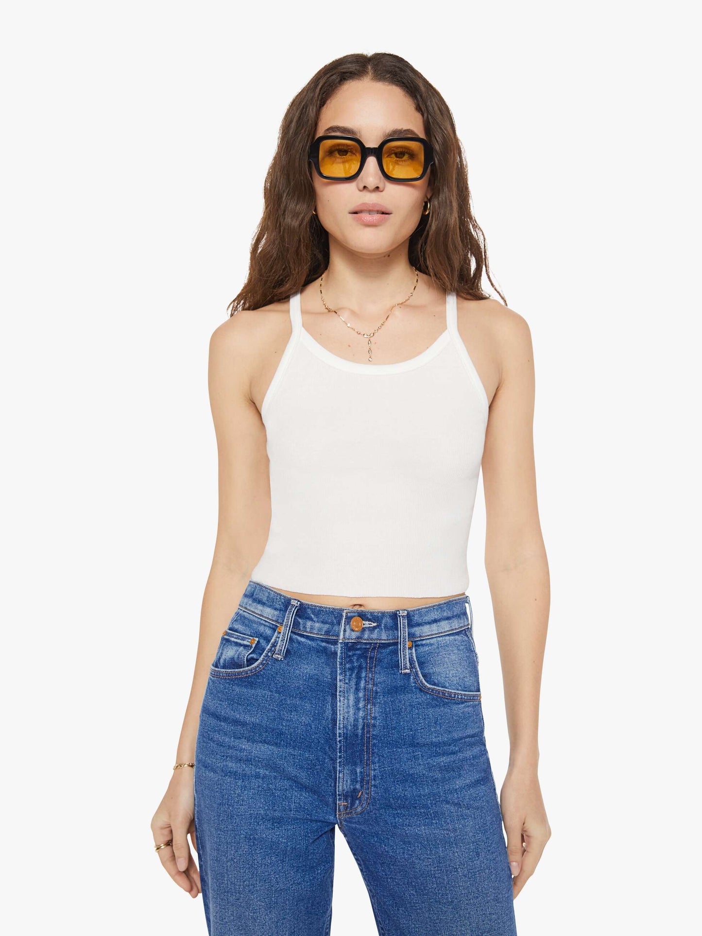 Eterne Cropped Rib Tank - Ivory
