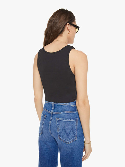 Eterne Cropped Scoop Neck Tank - Black