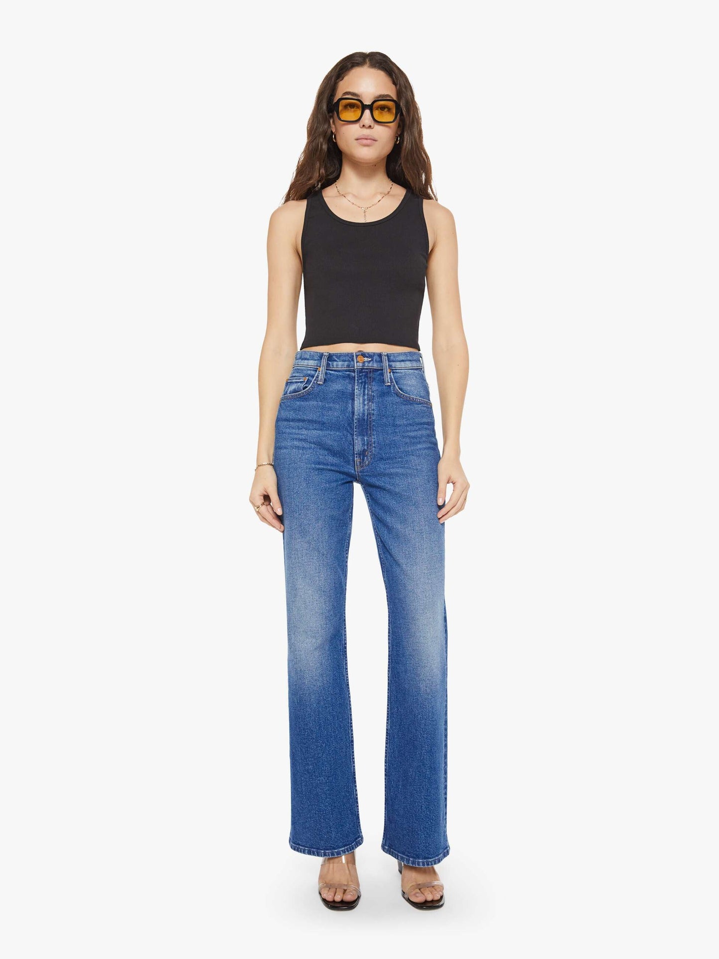 Eterne Cropped Scoop Neck Tank - Black