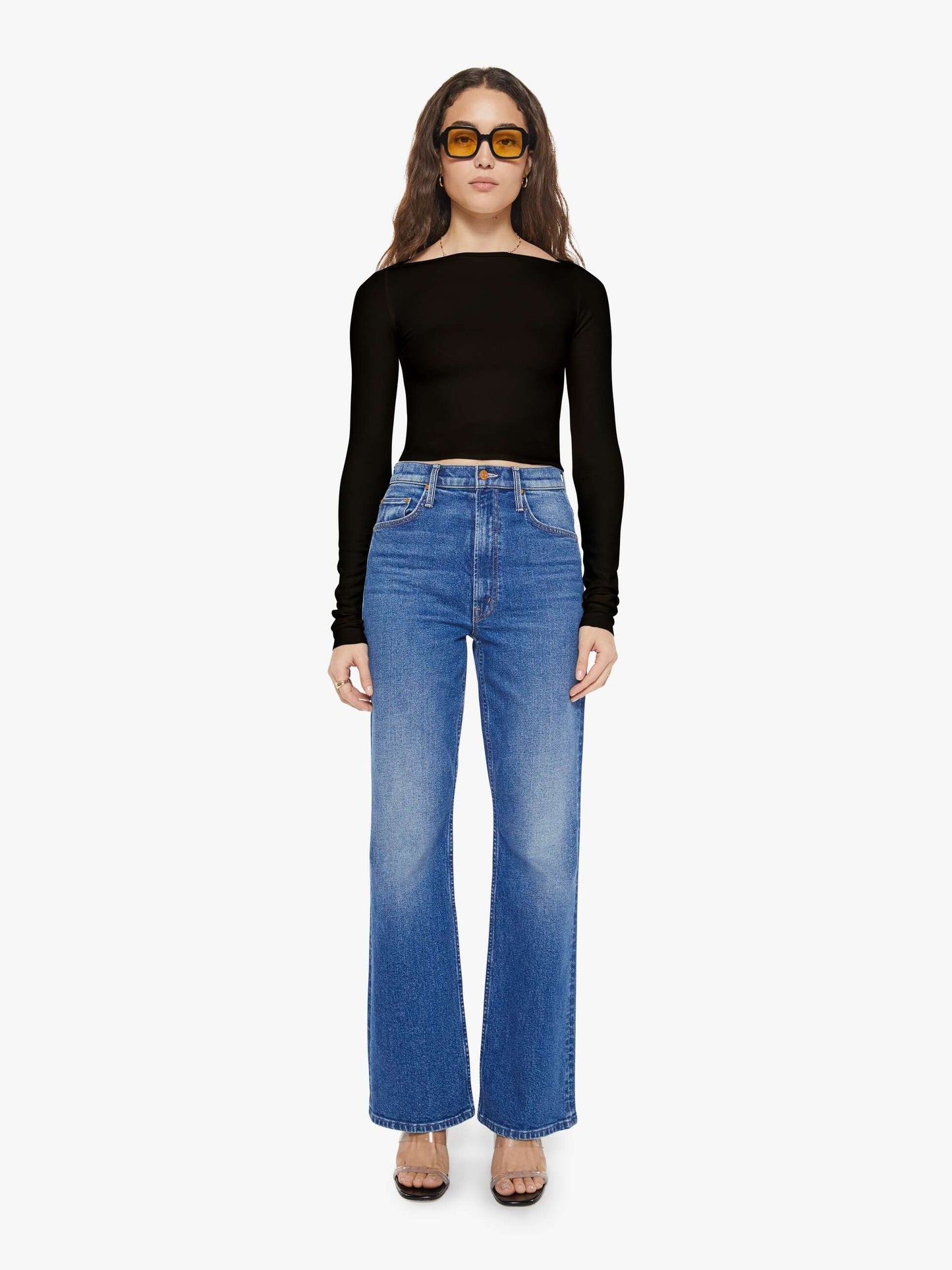 Eterne Long Sleeve Boatneck Top - Black