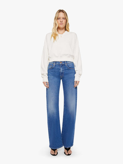 Eterne Cropped V-Neck Sweatshirt - Bone
