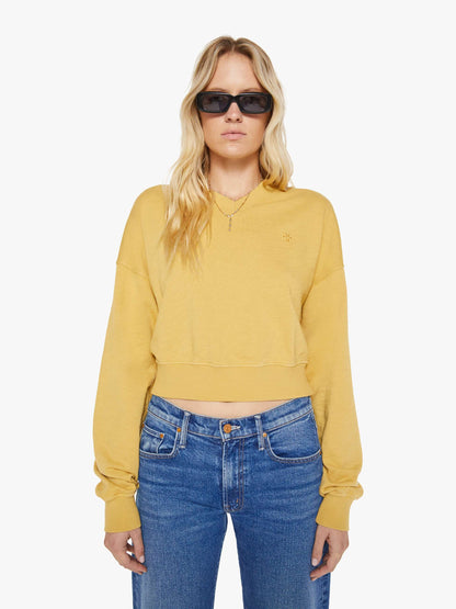 Eterne Cropped V-Neck Sweatshirt - Saffron