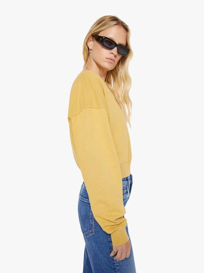Eterne Cropped V-Neck Sweatshirt - Saffron