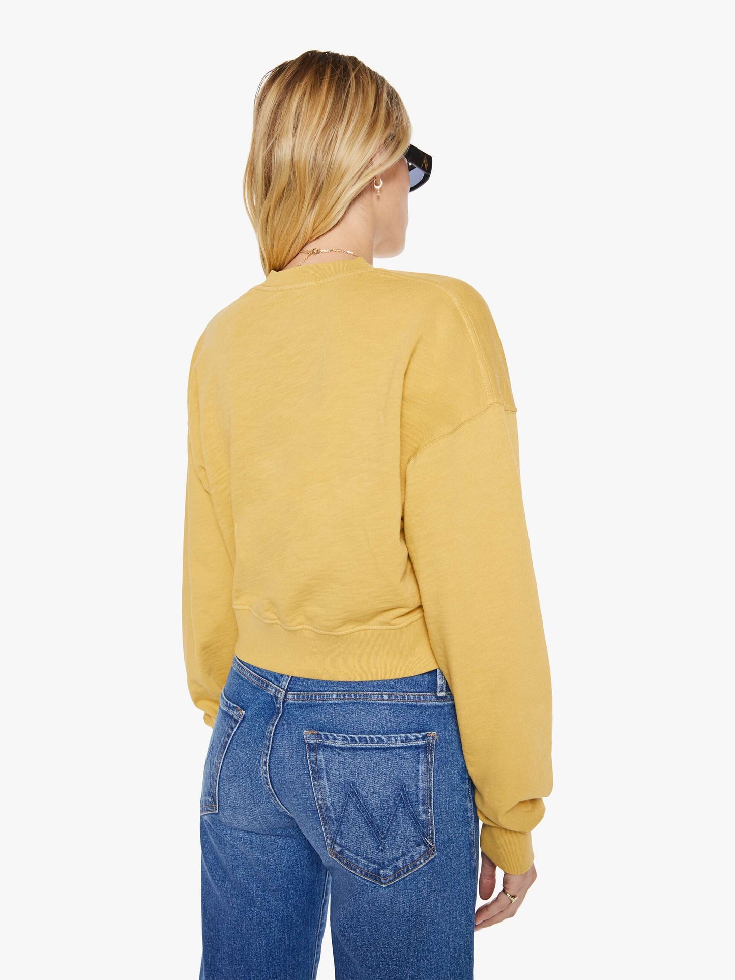 Eterne Cropped V-Neck Sweatshirt - Saffron