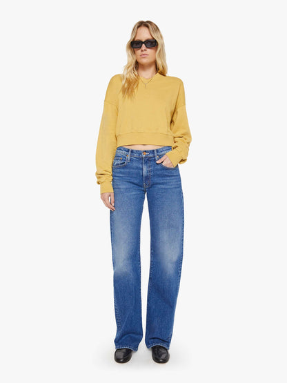 Eterne Cropped V-Neck Sweatshirt - Saffron