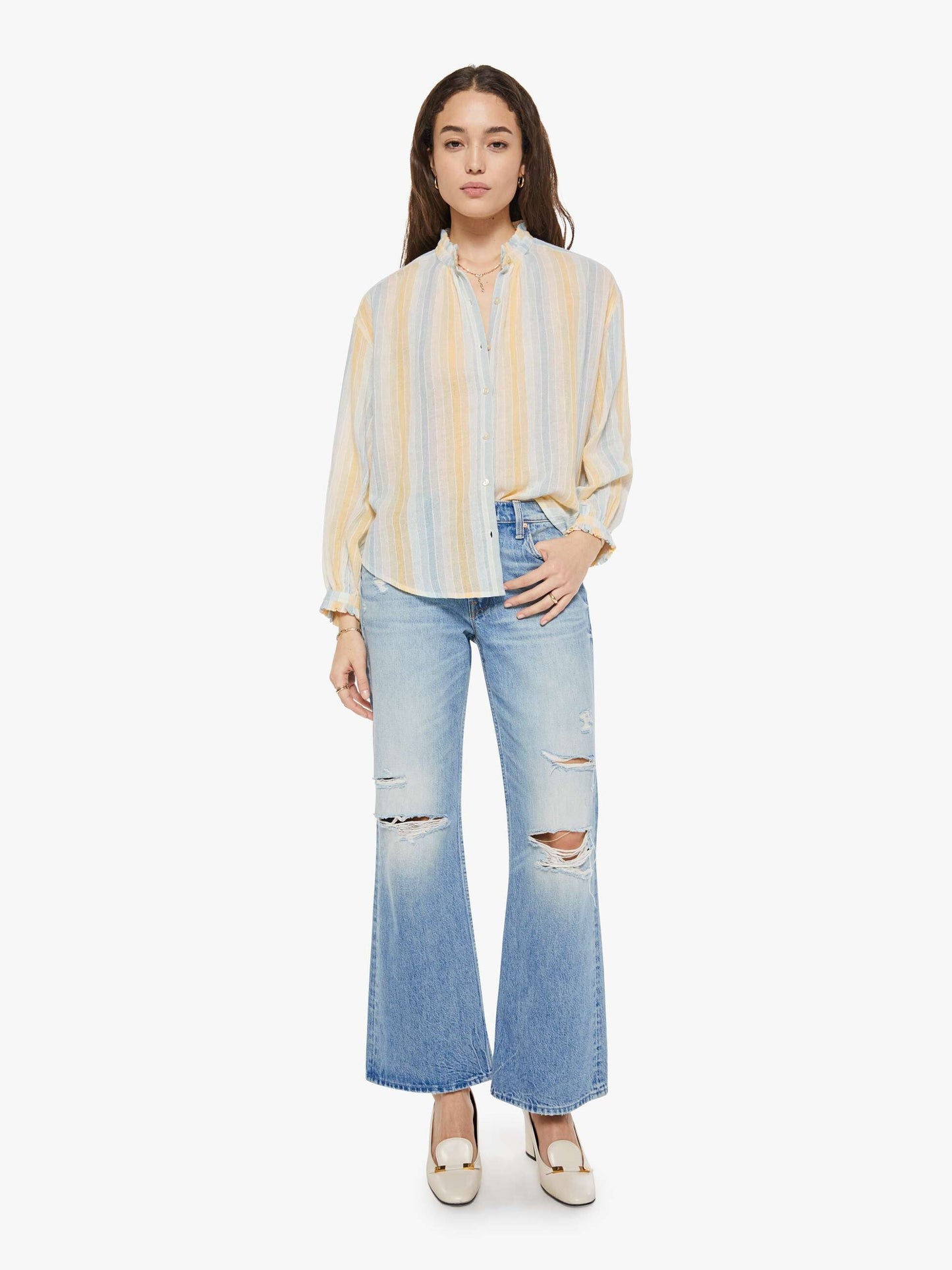 Alix of Bohemia Poet Blouse - Sunwash Stripe