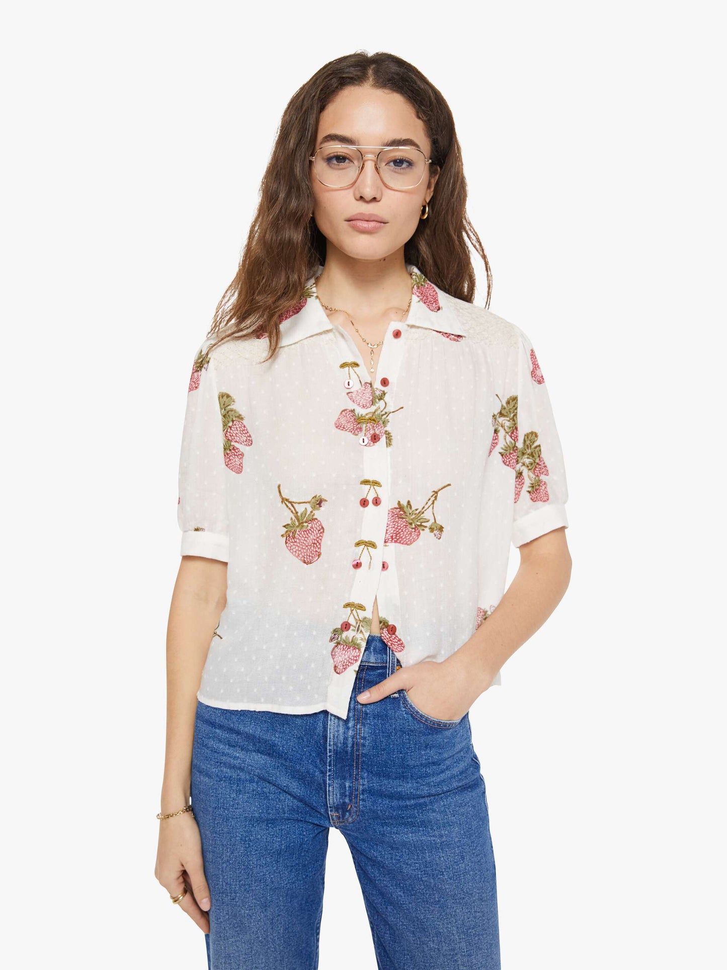 Alix of Bohemia Peyton Shirt - Strawberry Dot