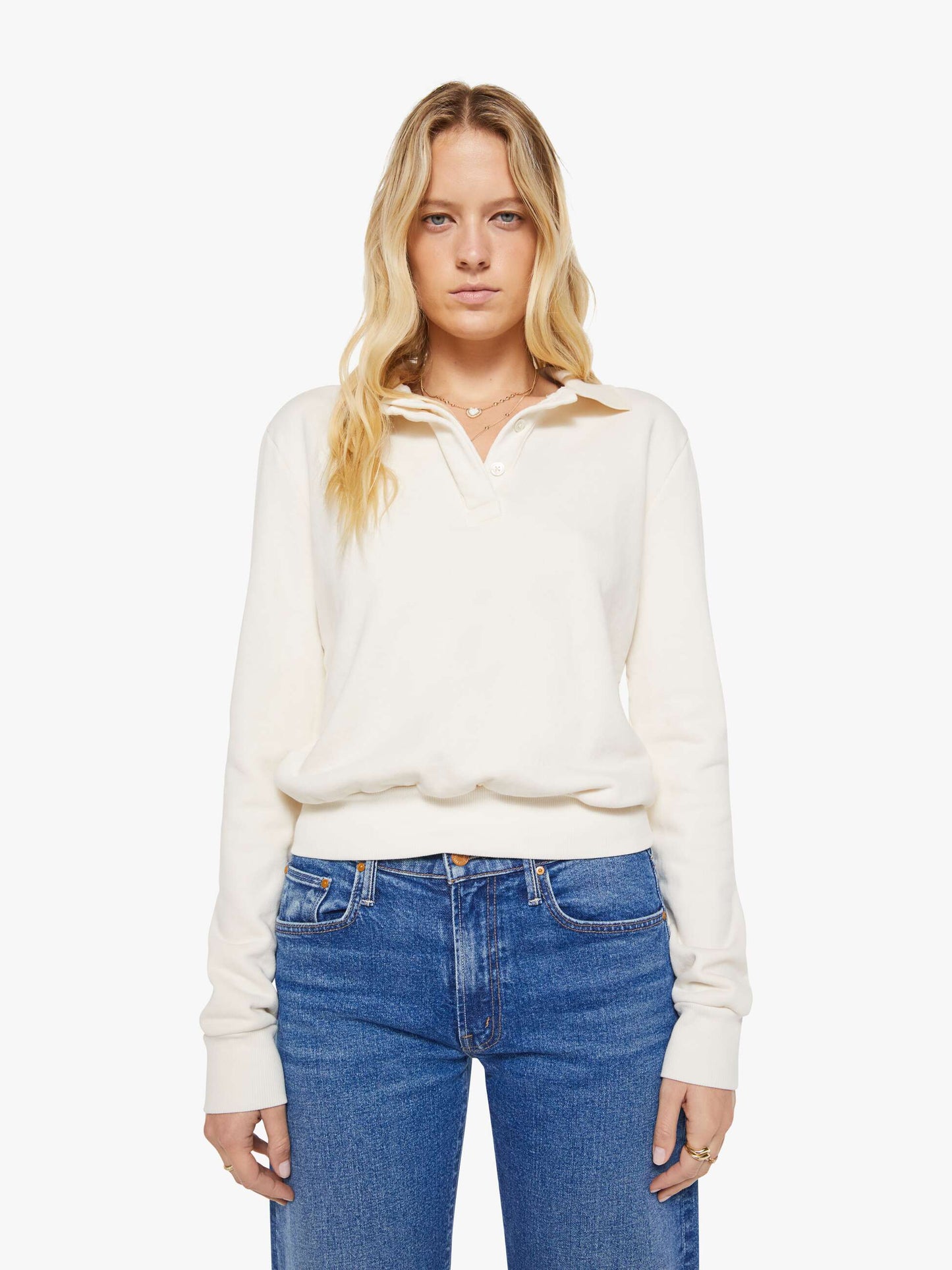 SPRWMN Polo Sweatshirt - Cream
