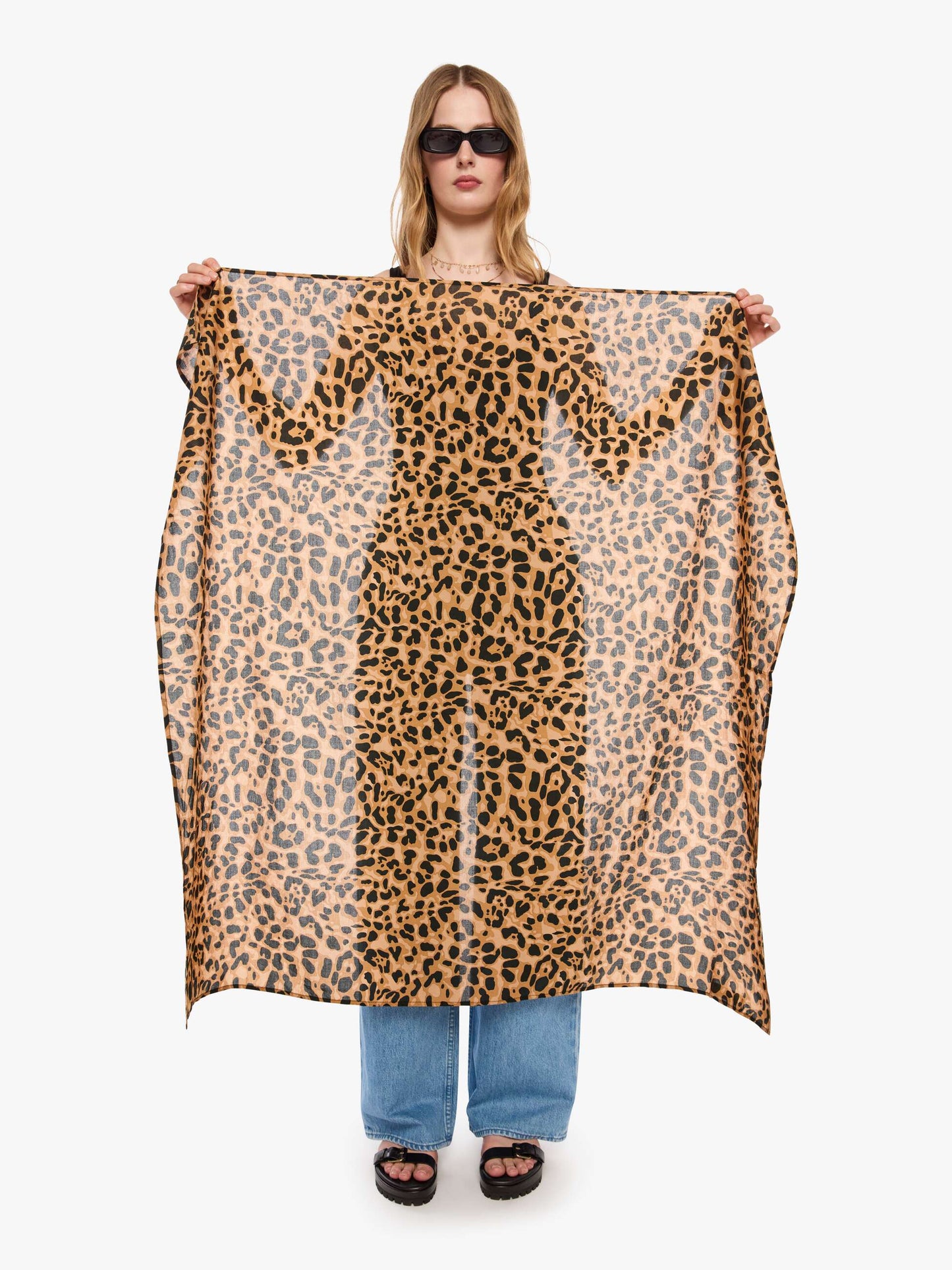 Natalie Martin Large Square Scarf - Leopard