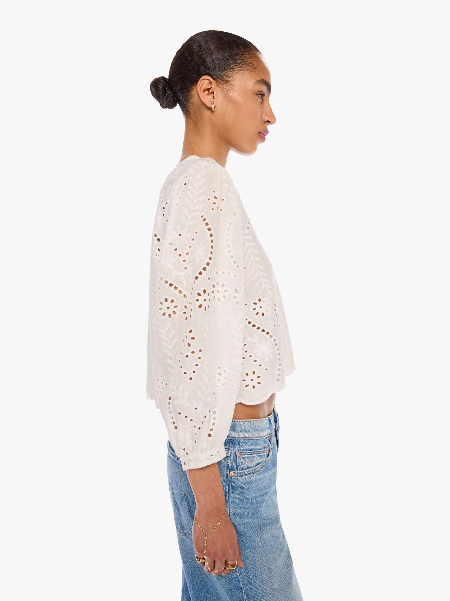 Natalie Martin Lisa Top - Athena Embroidery Salt