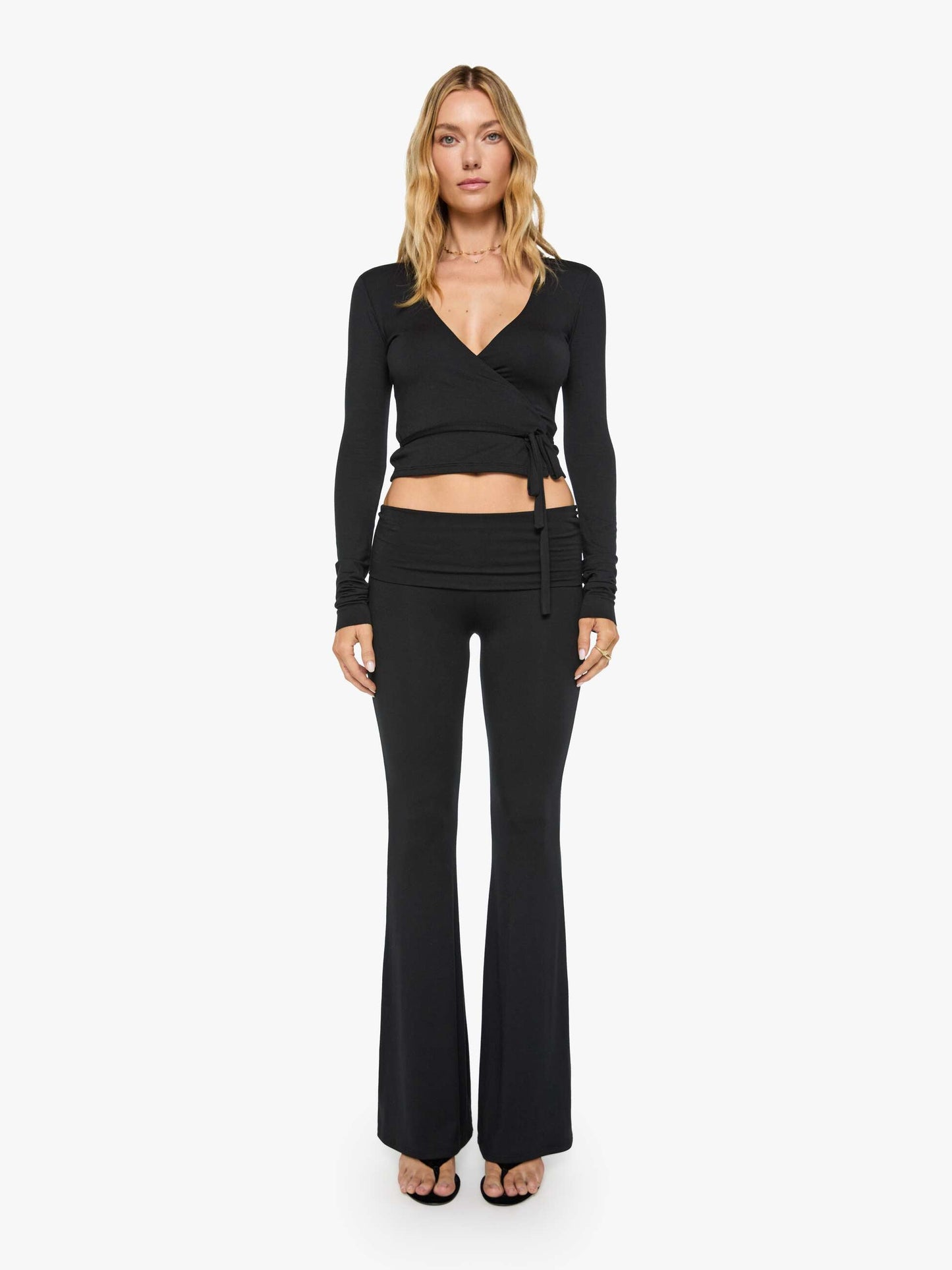 Eterne Foldover Flare Pant - Black