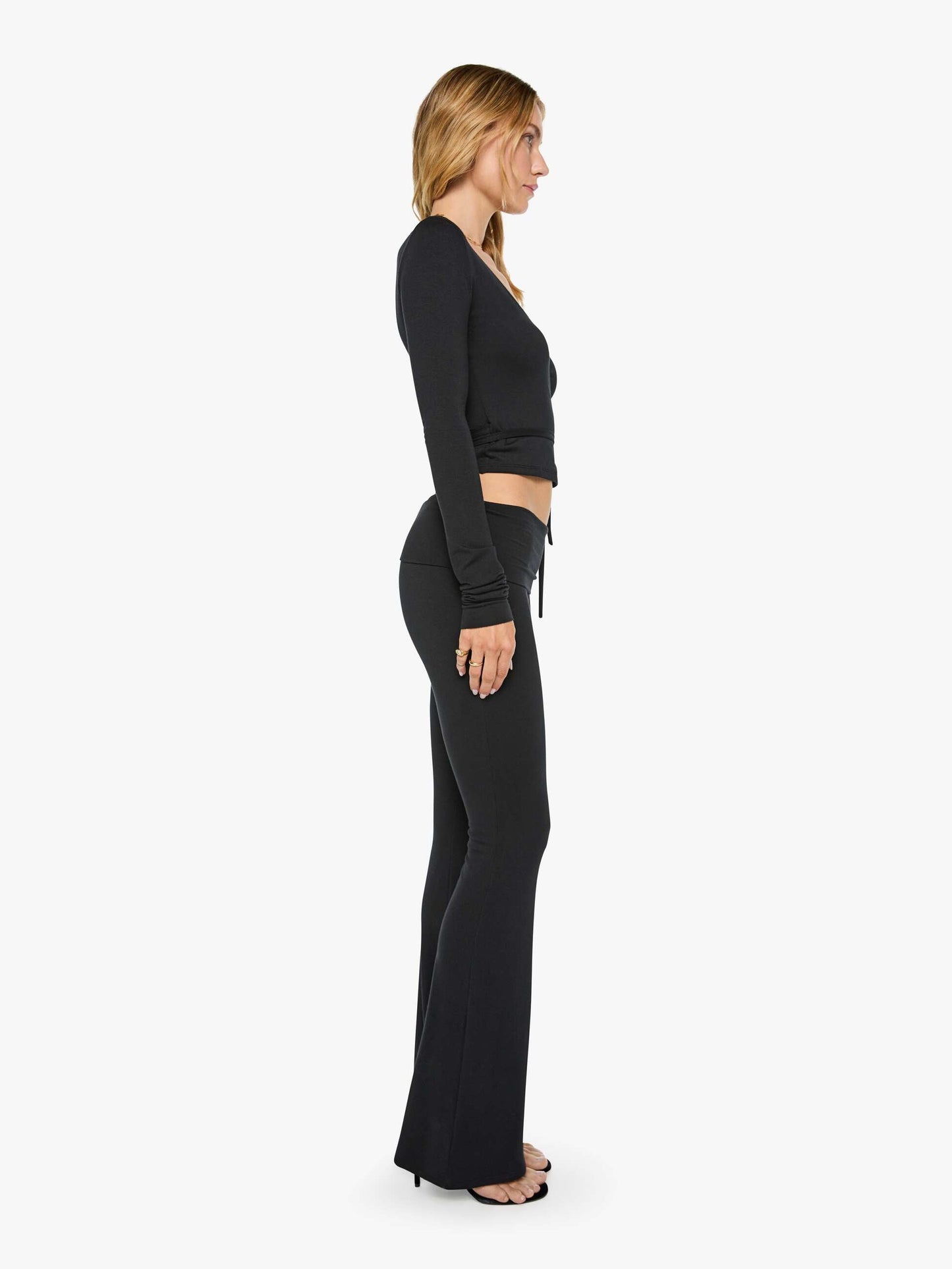 Eterne Foldover Flare Pant - Black