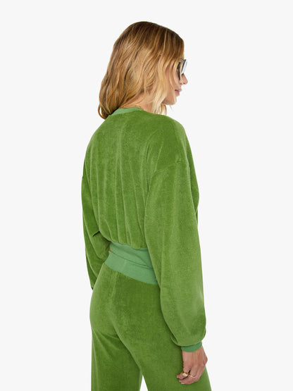 Eterne Cropped V Neck Sweatshirt - Fern