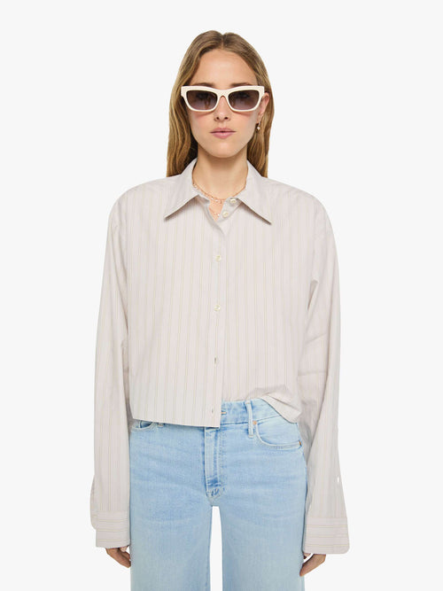 Eterne Ludo Top - Cream-Grey Stripe