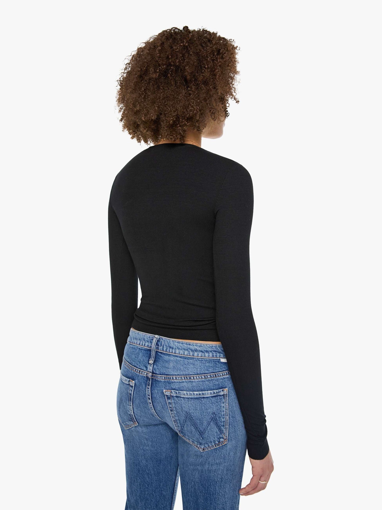Eterne Long Sleeve Henley Top - Black