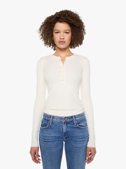 Eterne Long Sleeve Henley Top - Cream