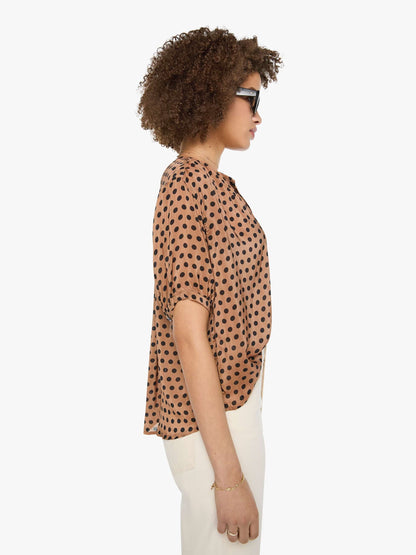 Natalie Martin Violet Top - Grande Polka Dot Black & Tan