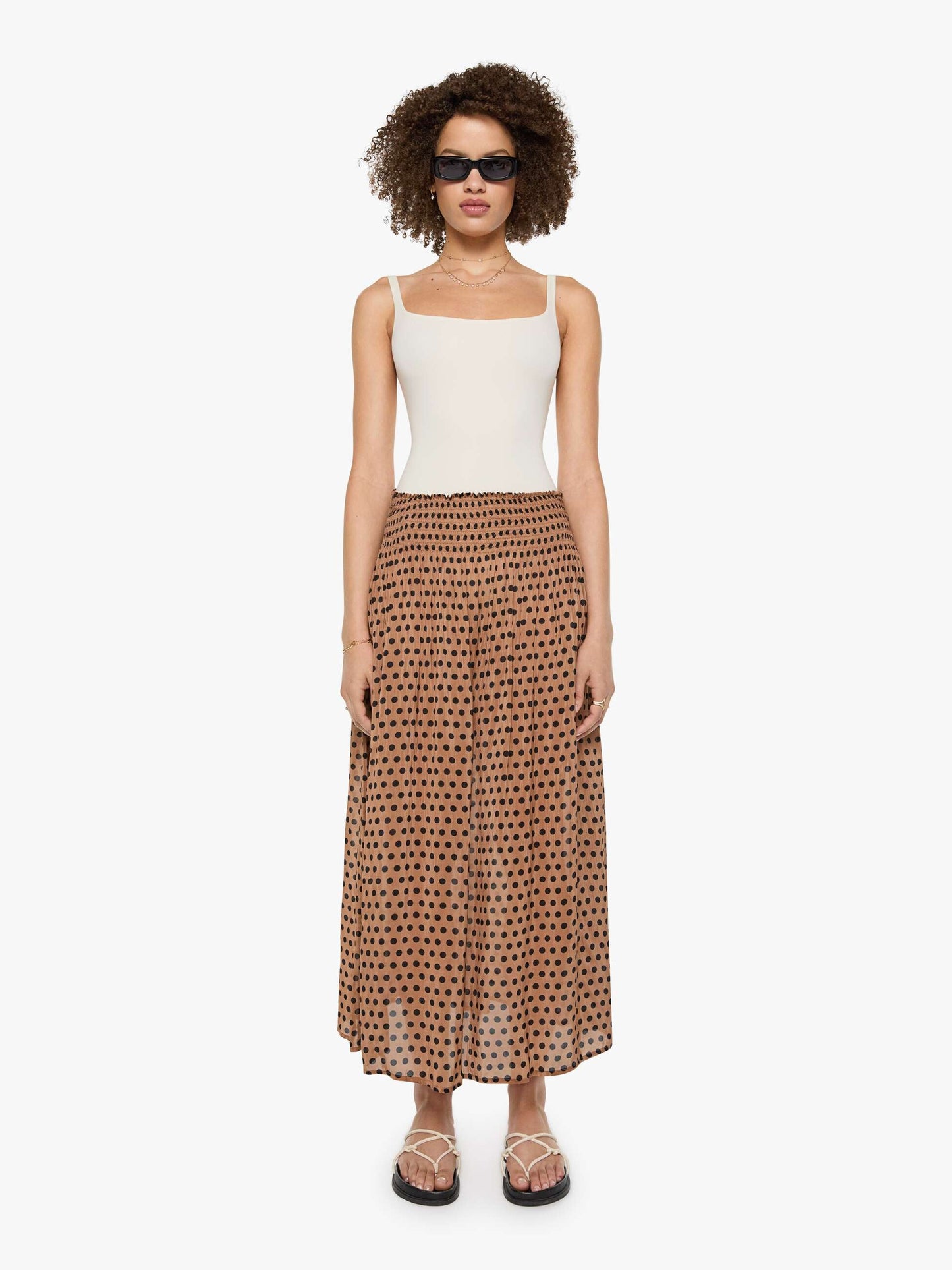 Natalie Martin Bella Skirt - Grande Polka Dot Black & Tan