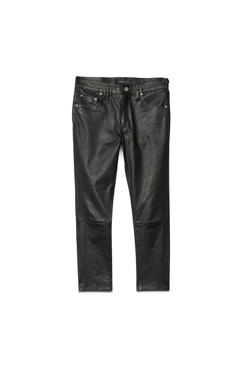 Stretch Leather Crop Pants