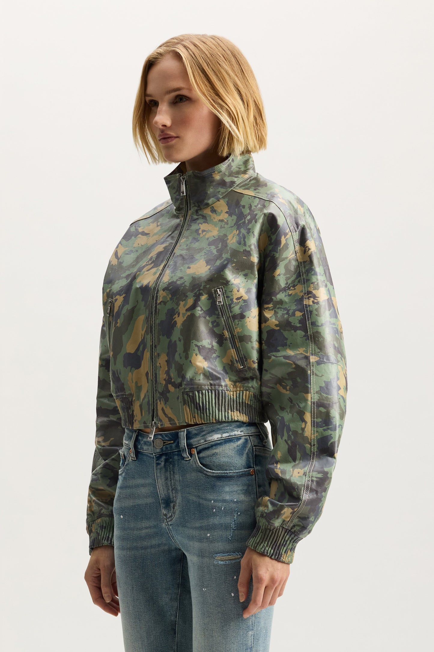 Painted Camo Leather Jacket