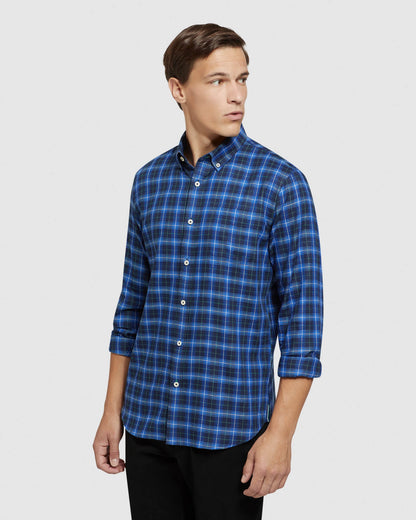 Portland Cttn/Linen Check Regular Shirt