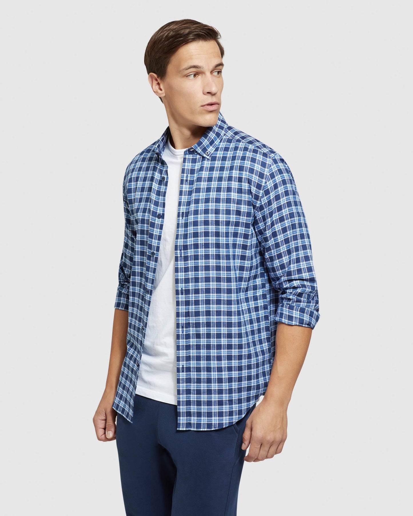 Stratton Cotton Linen Check Shirt