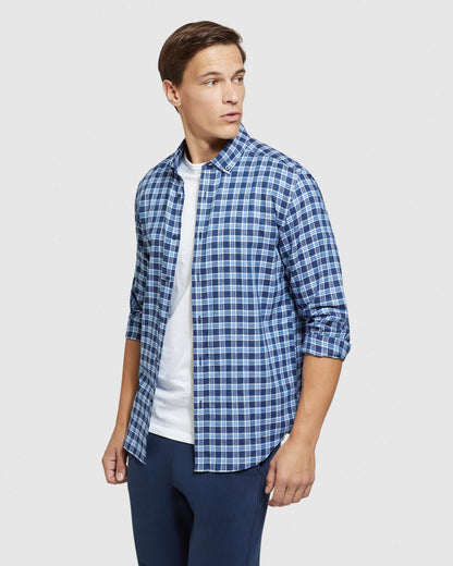 Stratton Cotton Linen Check Shirt