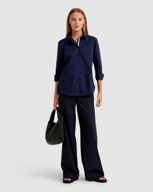 Ariel Tape Trim Cotton Shirt
