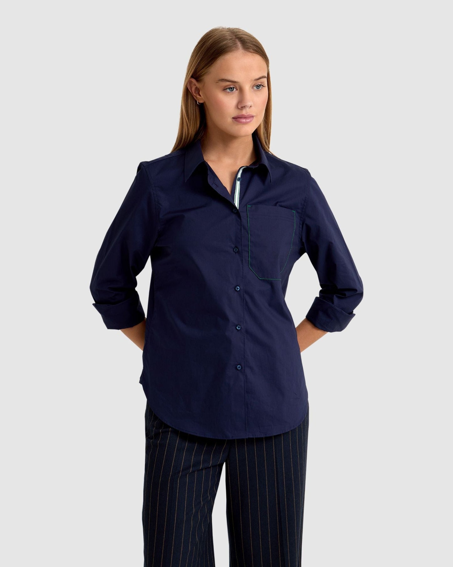 Ariel Tape Trim Cotton Shirt