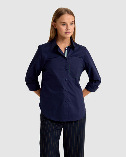 Ariel Tape Trim Cotton Shirt