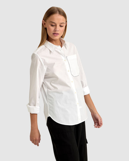 Ariel Tape Trim Cotton Shirt