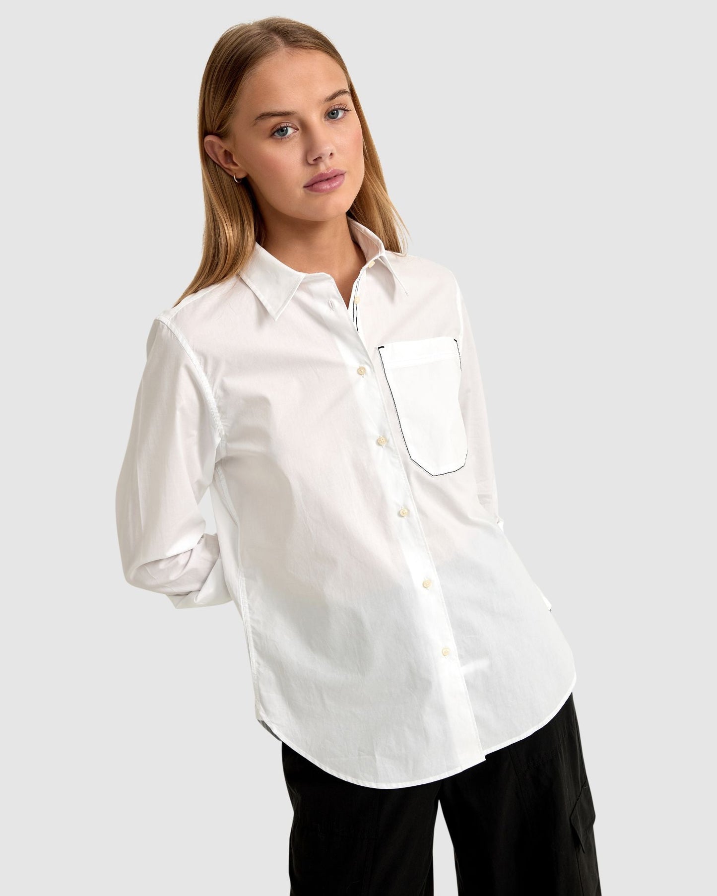 Ariel Tape Trim Cotton Shirt
