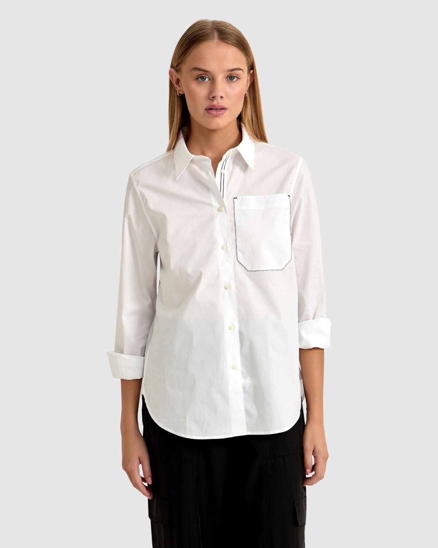 Ariel Tape Trim Cotton Shirt