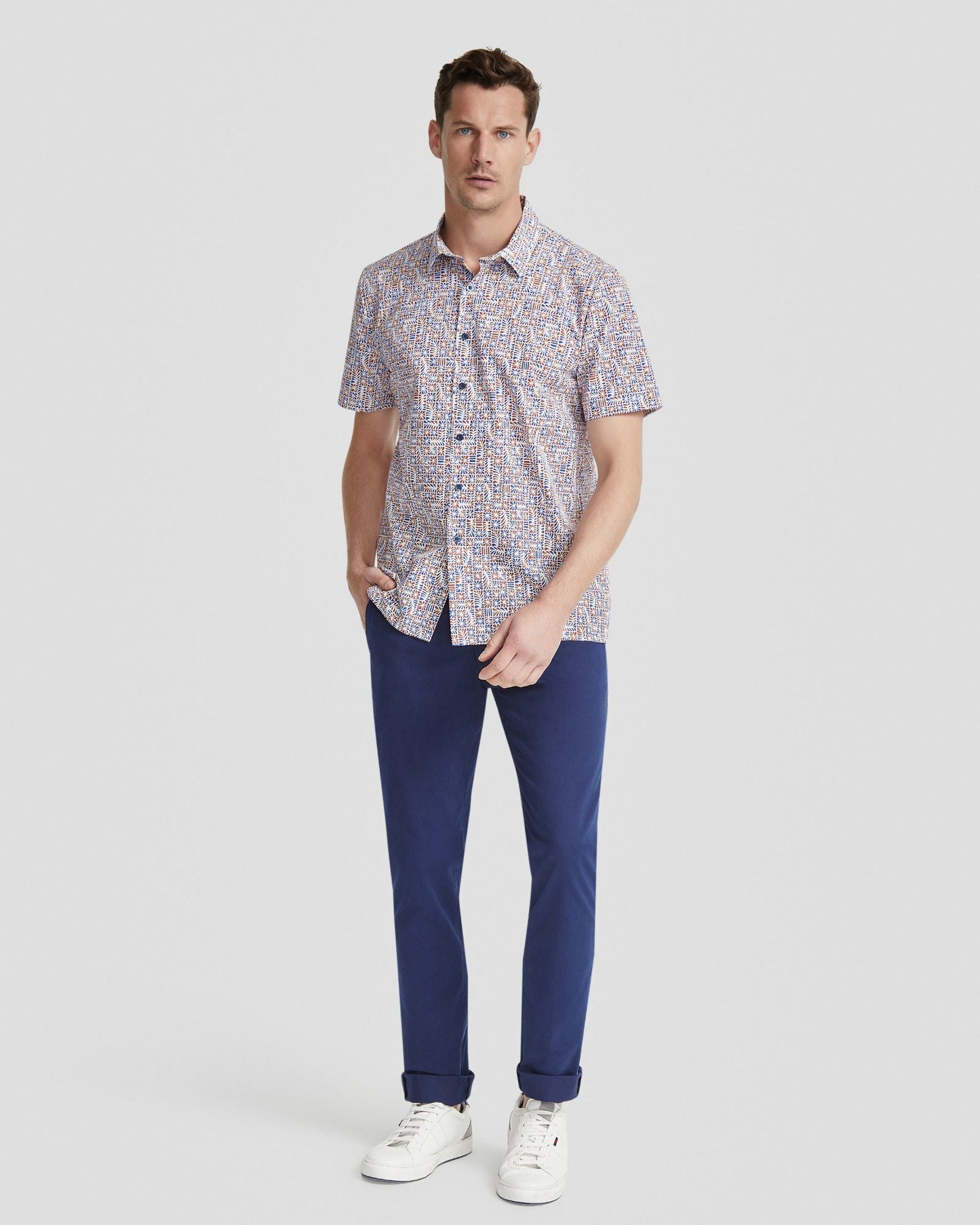 Leyton Geo Print Short Sleeve Shirt
