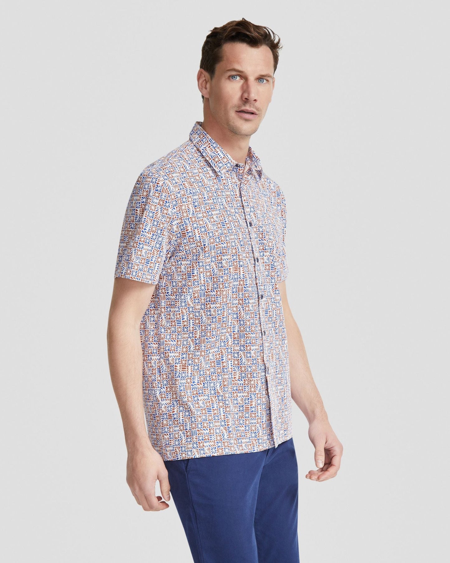 Leyton Geo Print Short Sleeve Shirt