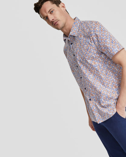 Leyton Geo Print Short Sleeve Shirt