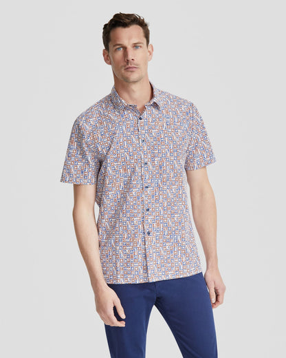 Leyton Geo Print Short Sleeve Shirt